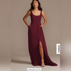 NWT Davids bridal bridesmaid dress- wine- size 20